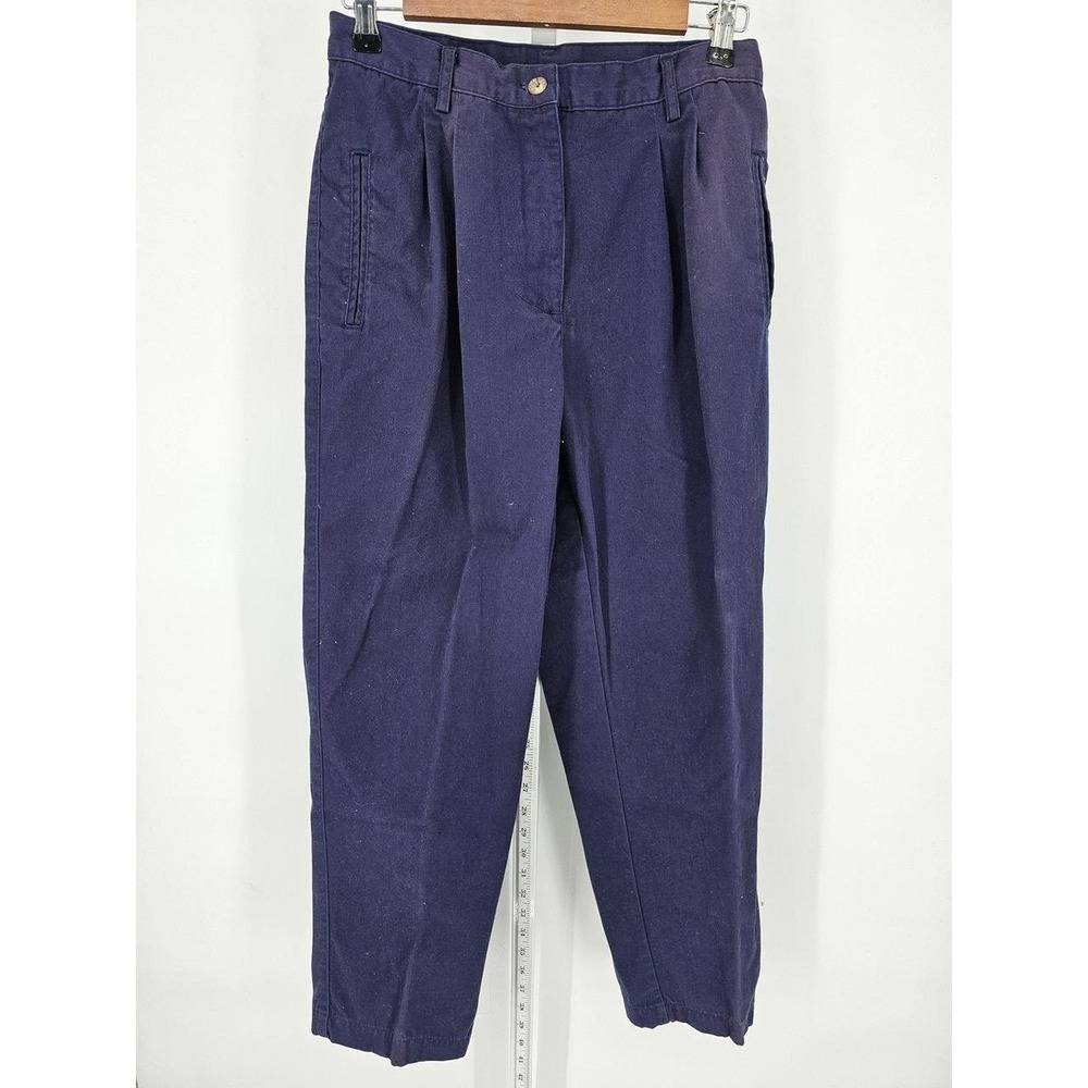 WHITE STAG Women's Blue Pleated Slacks Vintage EUC Size 8 Average